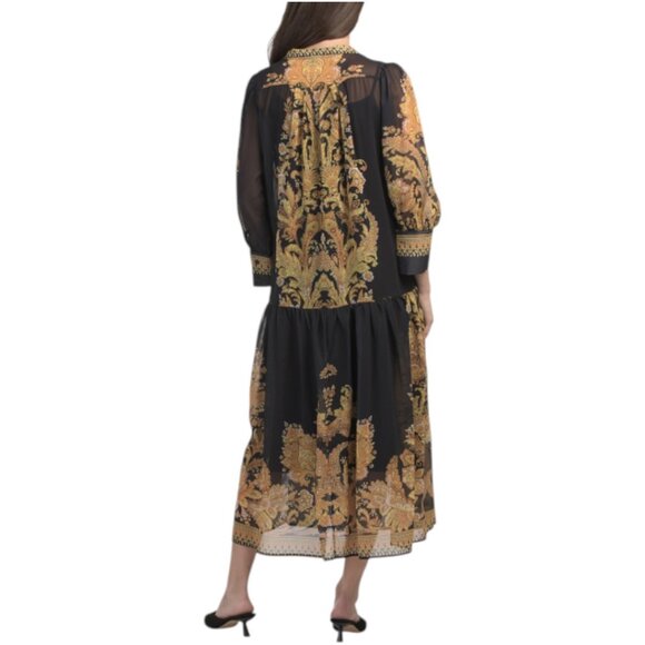 NANCY YANG Button Down Front Paisley Print Maxi Dress - Picture 2 of 3
